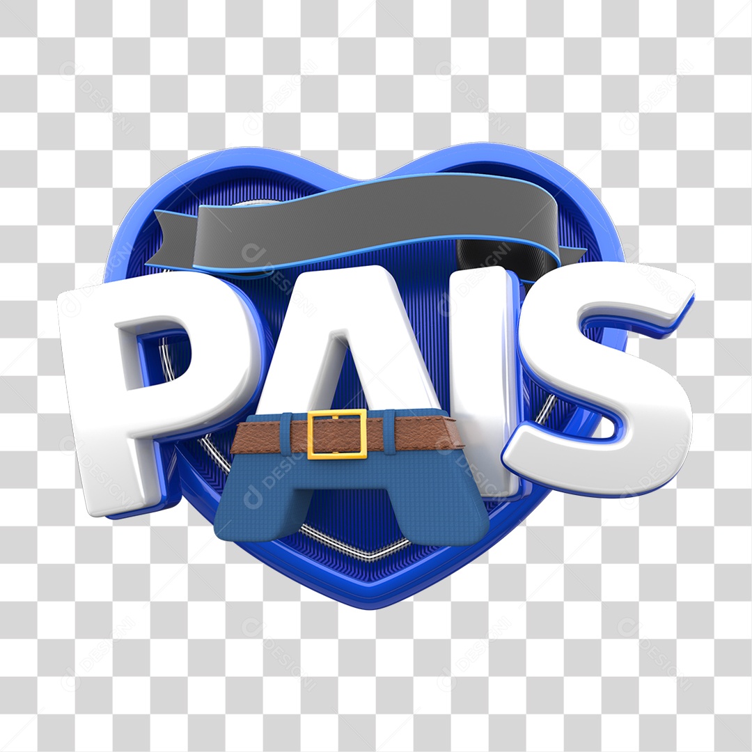 Selo 3D Mês dos Pais PNG Transparente