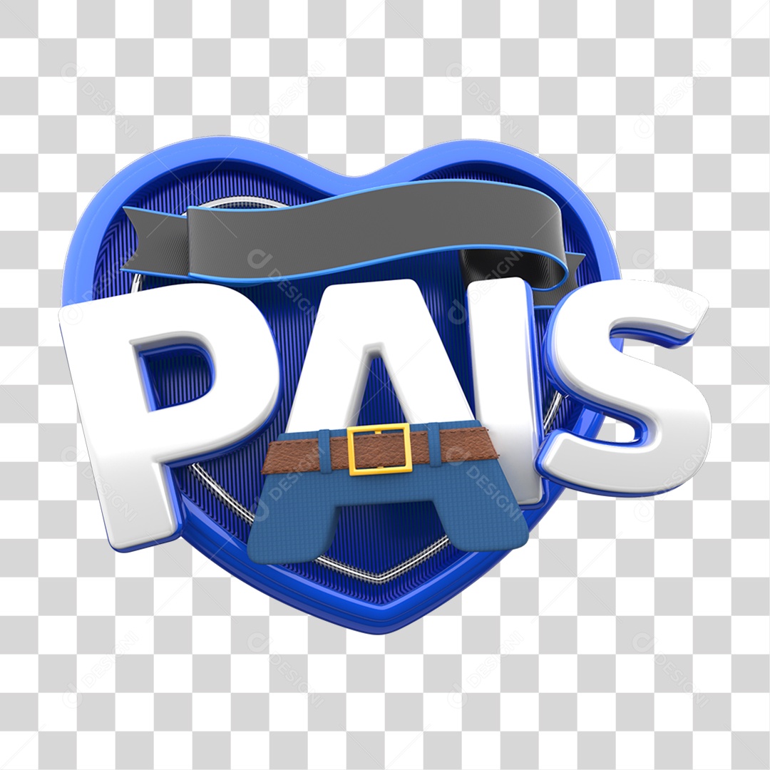 Selo 3D Mês dos Pais PNG Transparente
