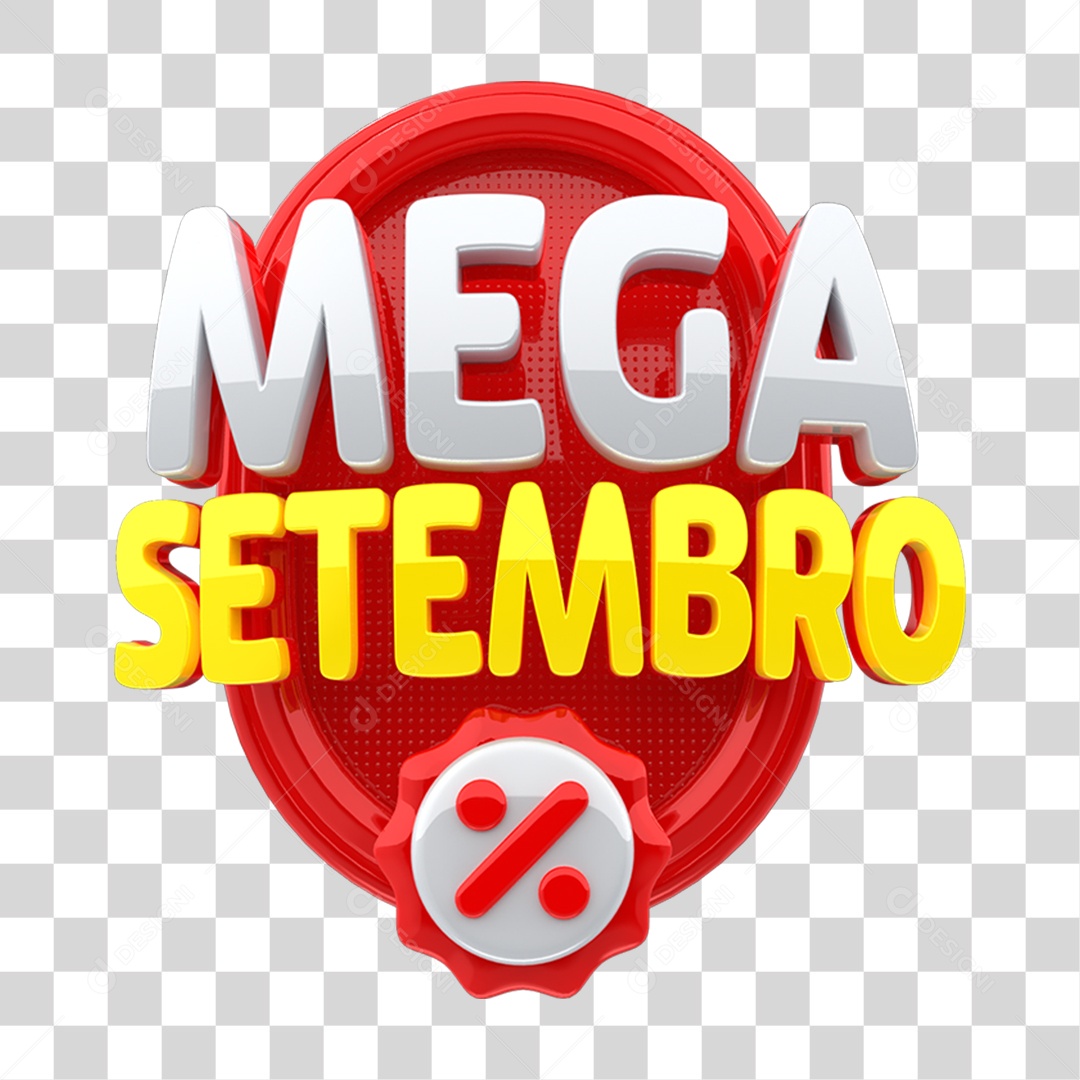 Selo 3D Mega Setembro PNG Transparente