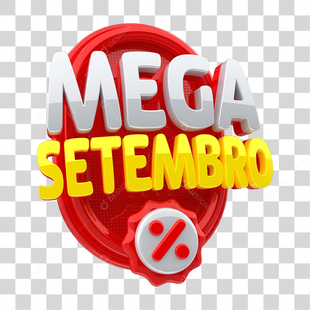 Selo 3D Mega Setembro PNG Transparente