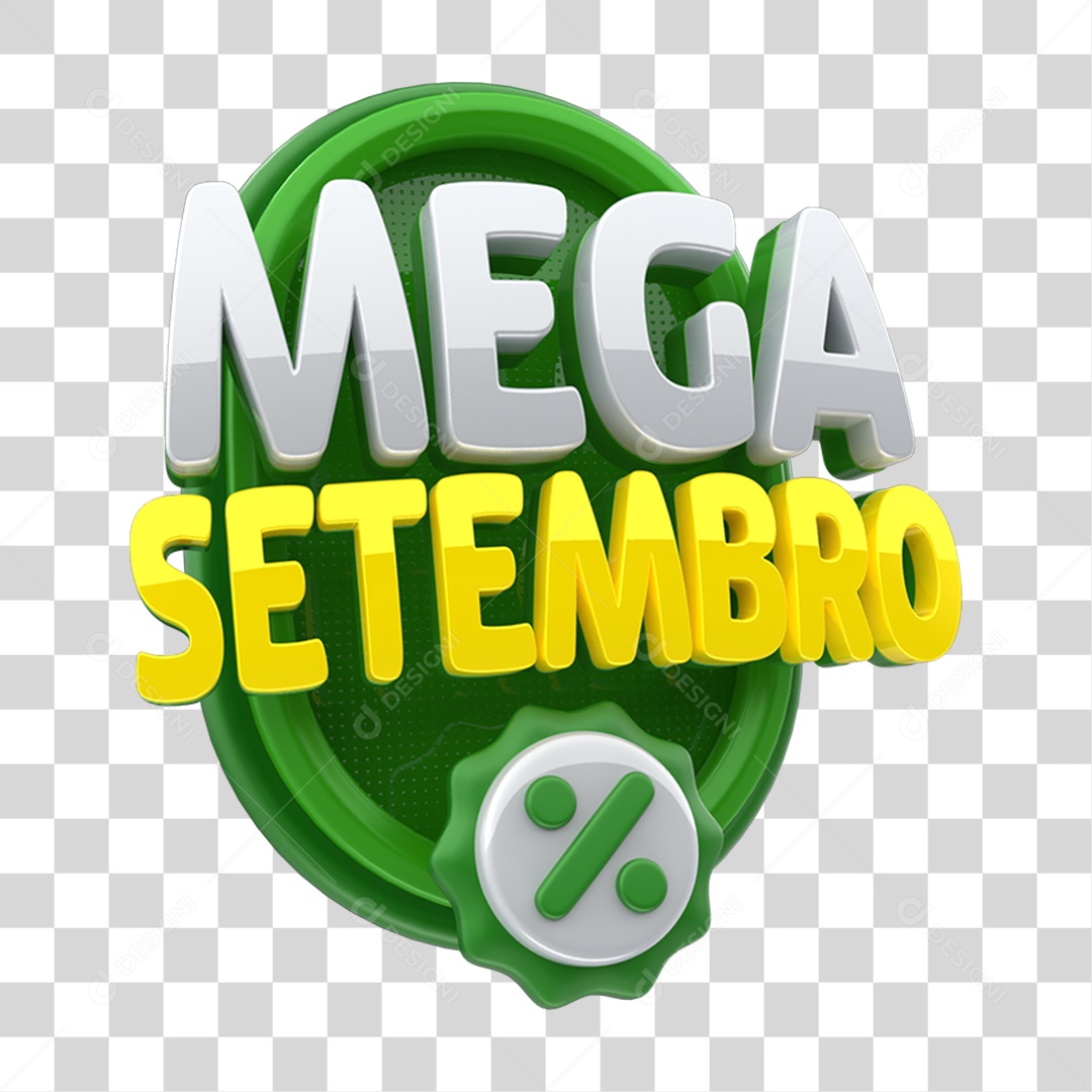 Selo 3D Mega Setembro PNG Transparente