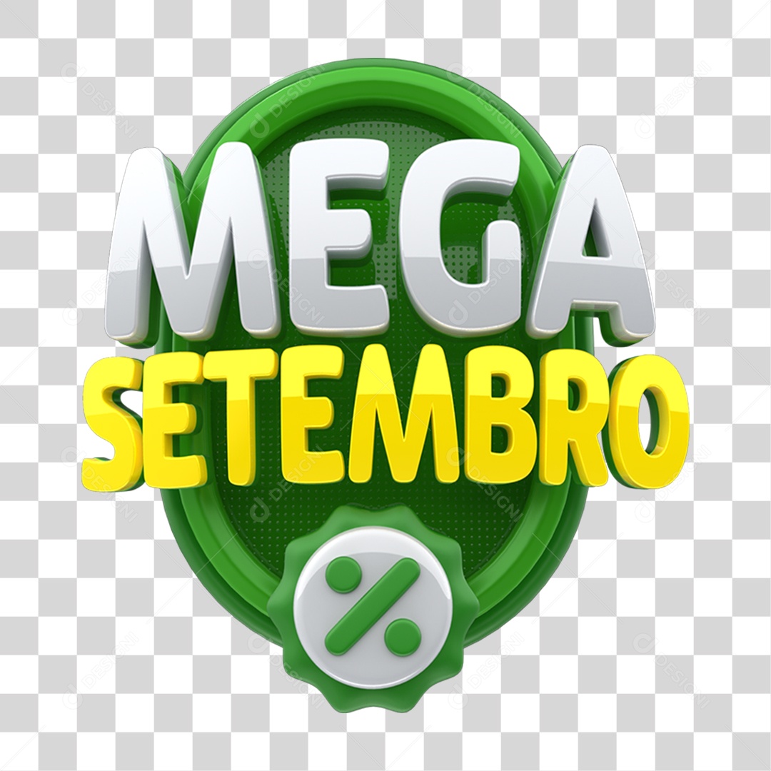 Selo 3D Mega Setembro PNG Transparente