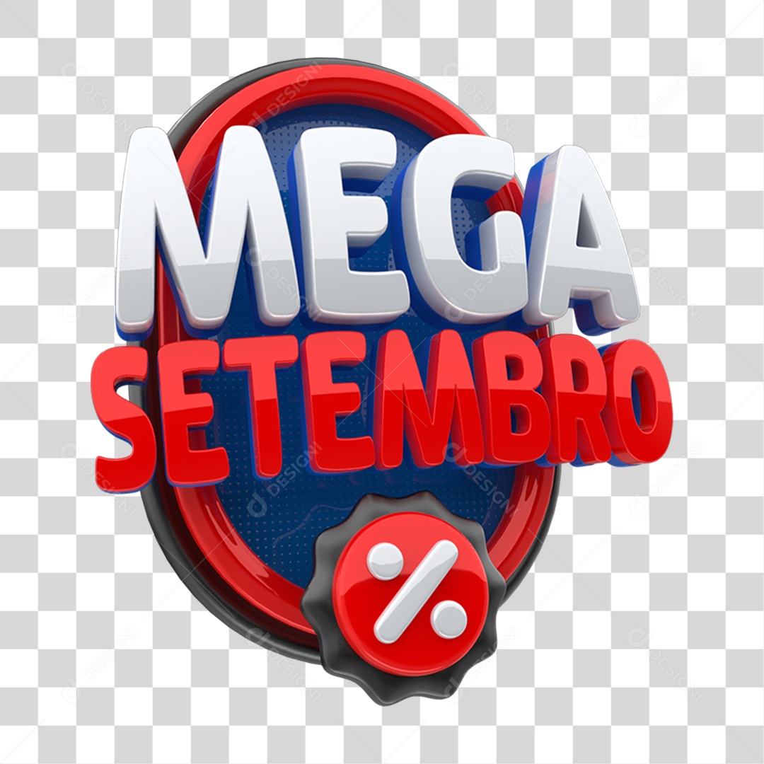 Selo 3D Mega Setembro PNG Transparente