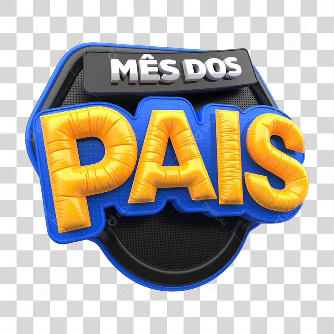 Selo 3D Mês dos Pais PNG Transparente