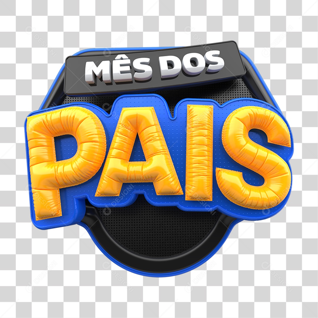 Selo 3D Mês dos Pais PNG Transparente