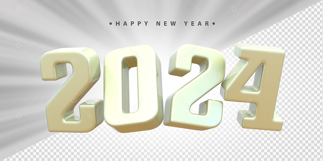 Feliz Ano Novo 2024 Amarelo Social Media PSD Editável