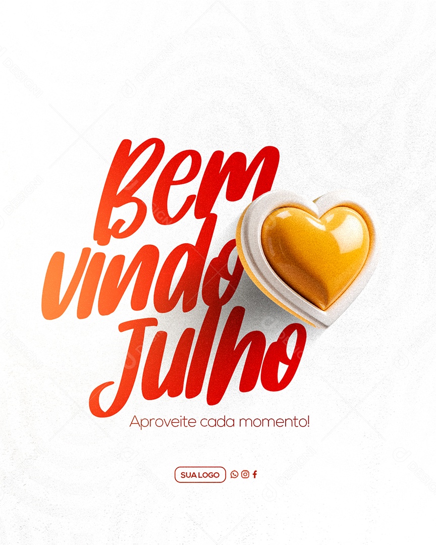 Bem Vindo Julho Social Media PSD Editável