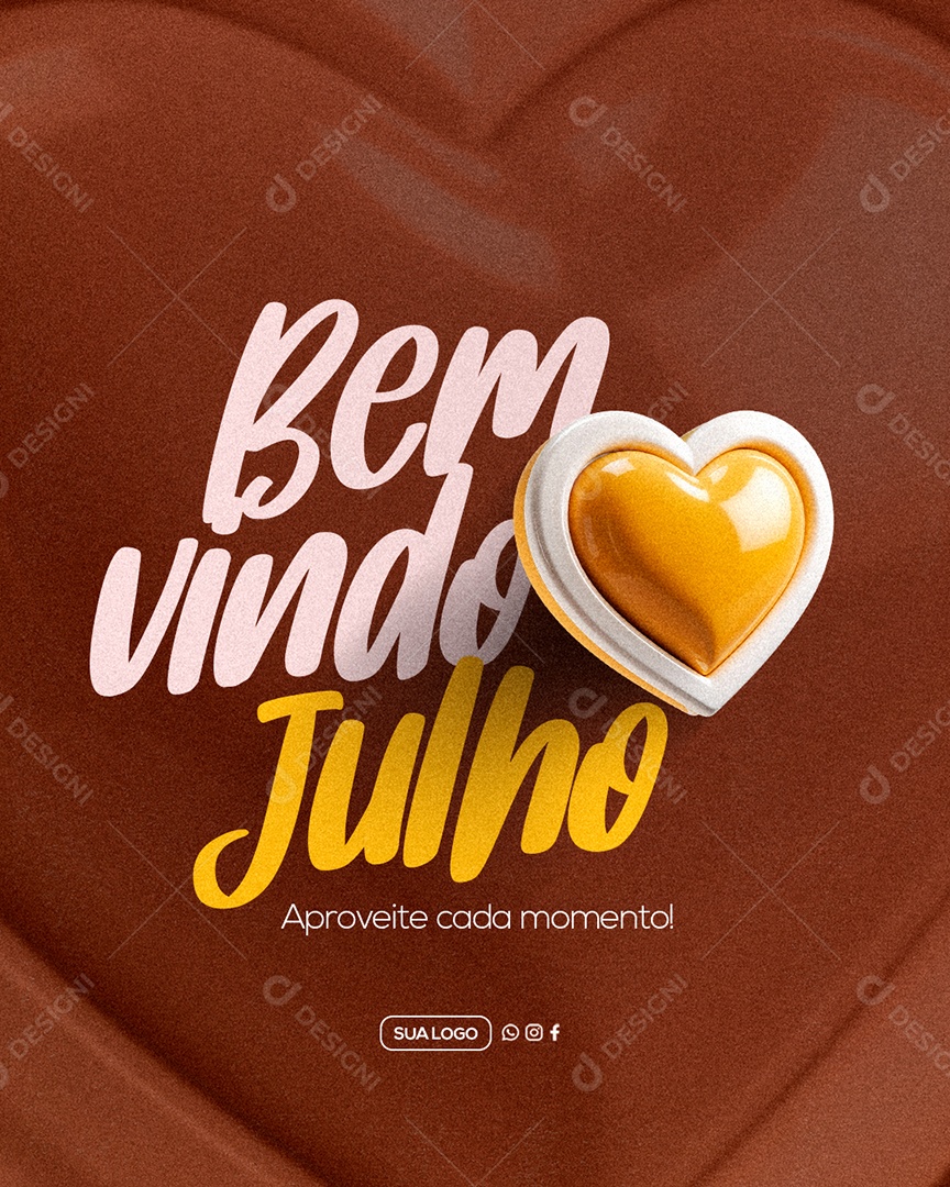 Bem Vindo Julho Social Media PSD Editável