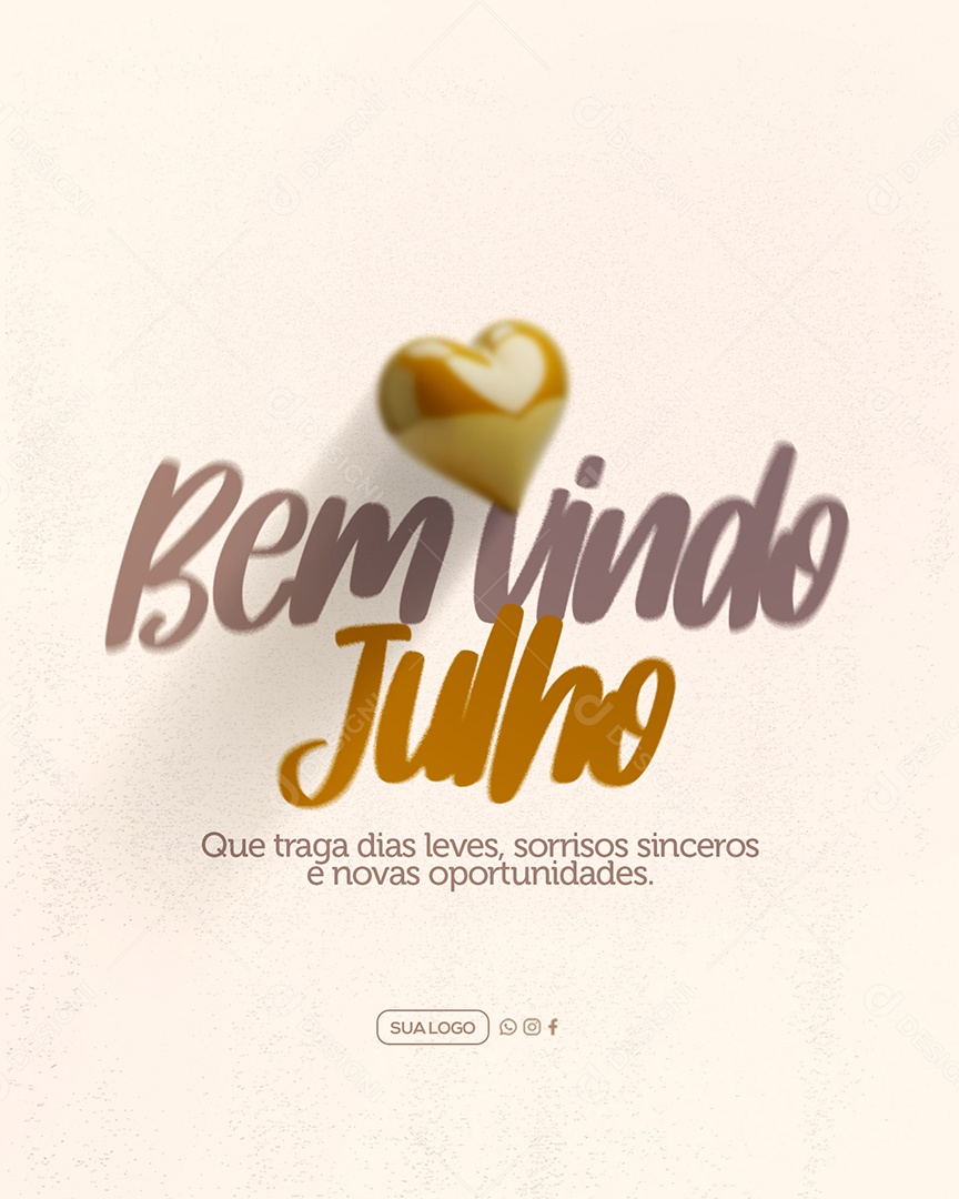 Bem Vindo Julho Social Media PSD Editável
