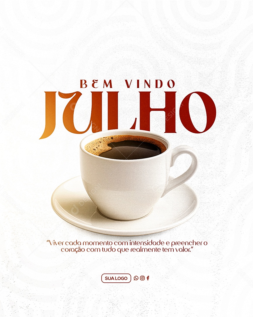 Bem Vindo Julho Social Media PSD Editável