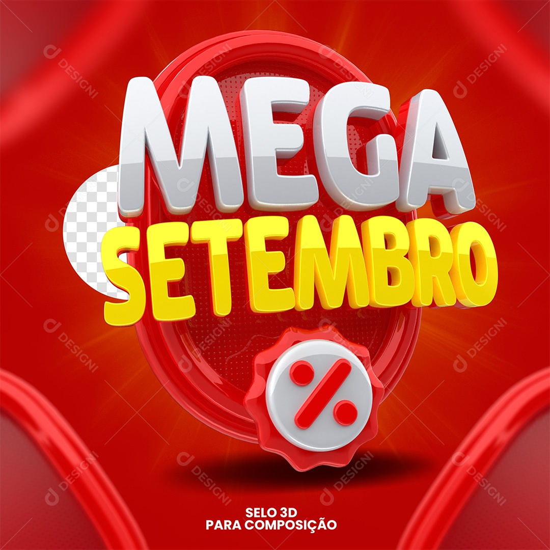 Mega Setembro Selo 3D Para Composição PSD