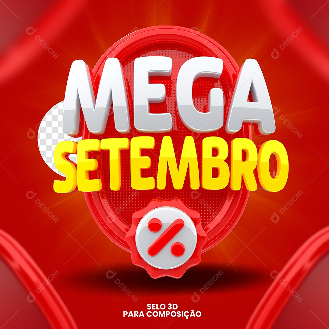 Mega Setembro Selo 3D Para Composição PSD
