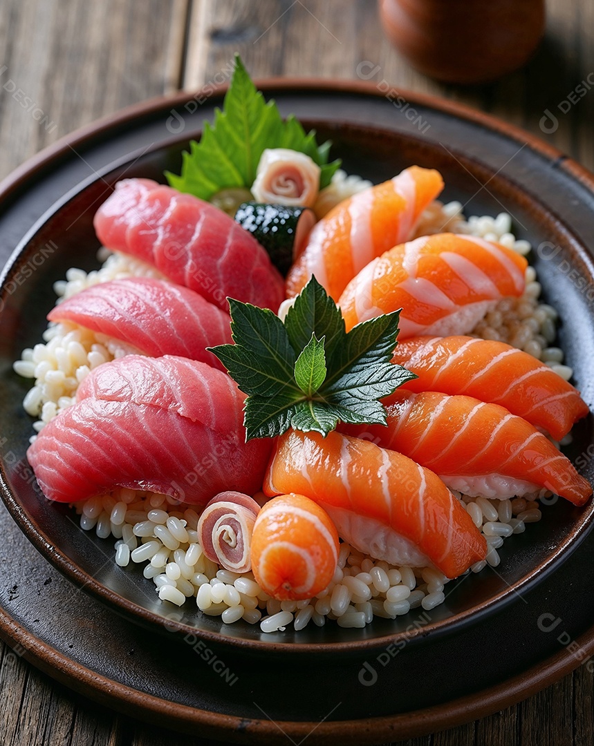Imagem mostra um prato de Sashimi, uma iguaria da culinária japonesa
