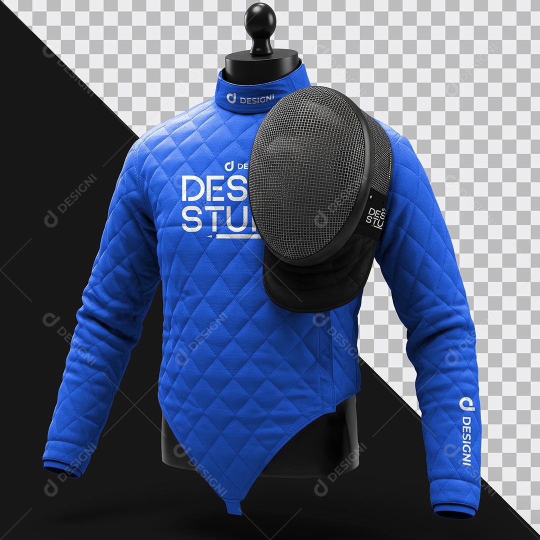 Mockup Material Esportivo Colete Esgrima PSD Editável
