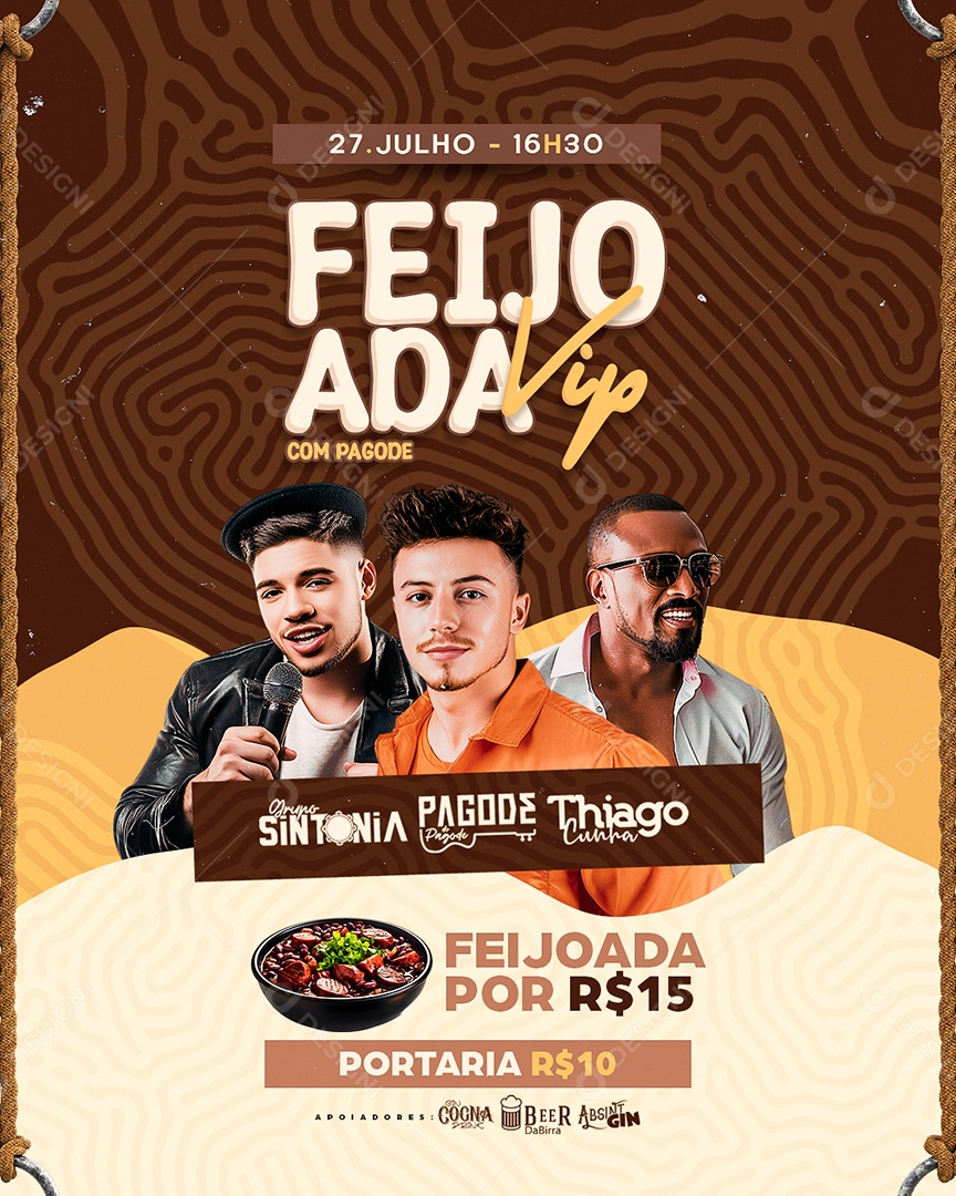 Feijoada Vip com Pagode Social Media PSD Editável