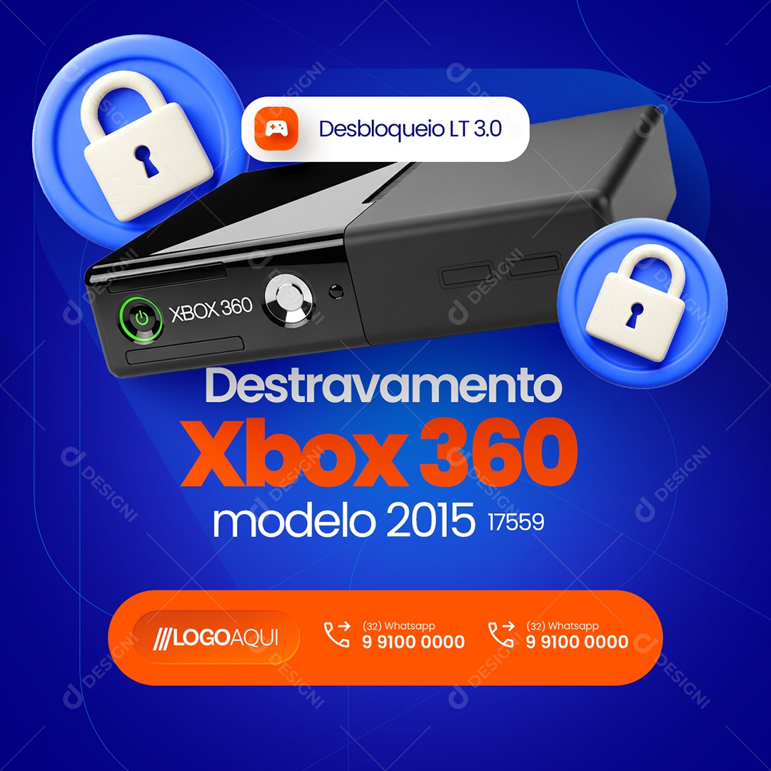 Loja de Games Destravamento Xbox 360 Social Media PSD Editável