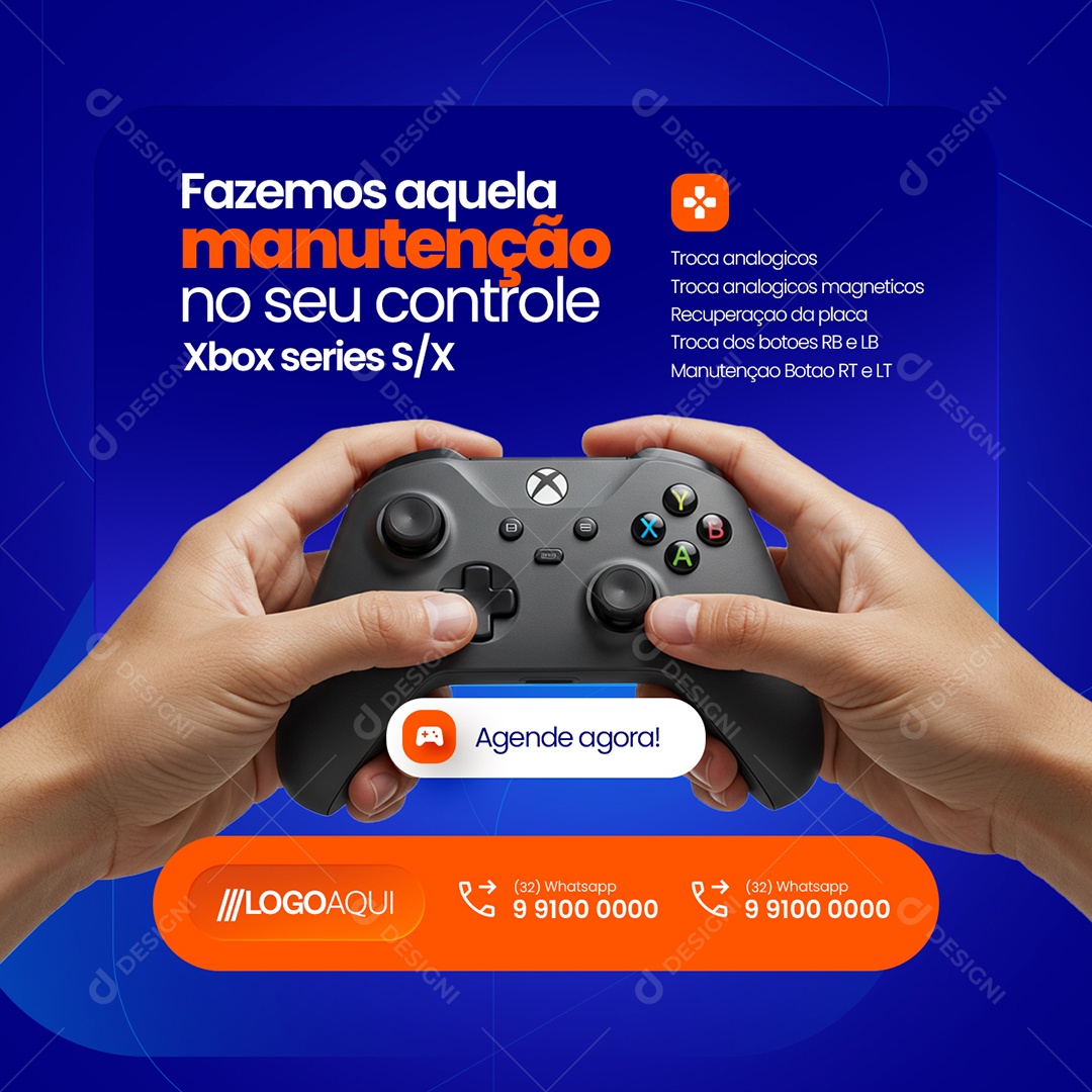 Loja de Games Fazemos Aquela Manutenção Social Media PSD Editável
