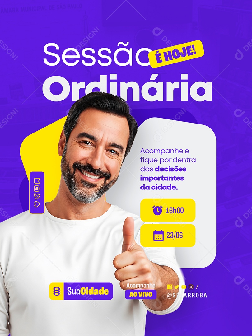 Sessão Ordinária é Hoje Social Media PSD Editável