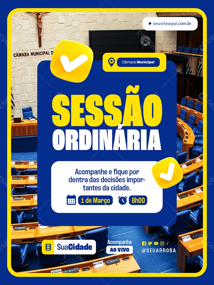 Sessão Ordinária Acompanhe Social Media PSD Editável
