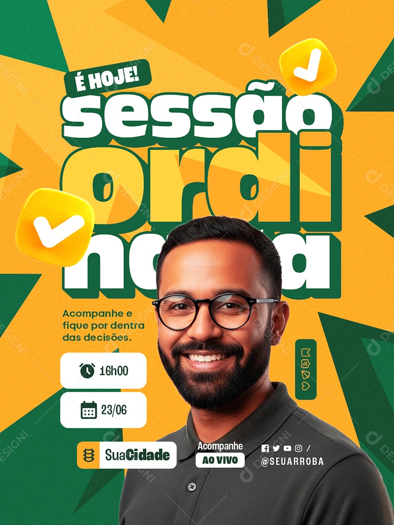 É Hoje Sessão Ordinária Social Media PSD Editável