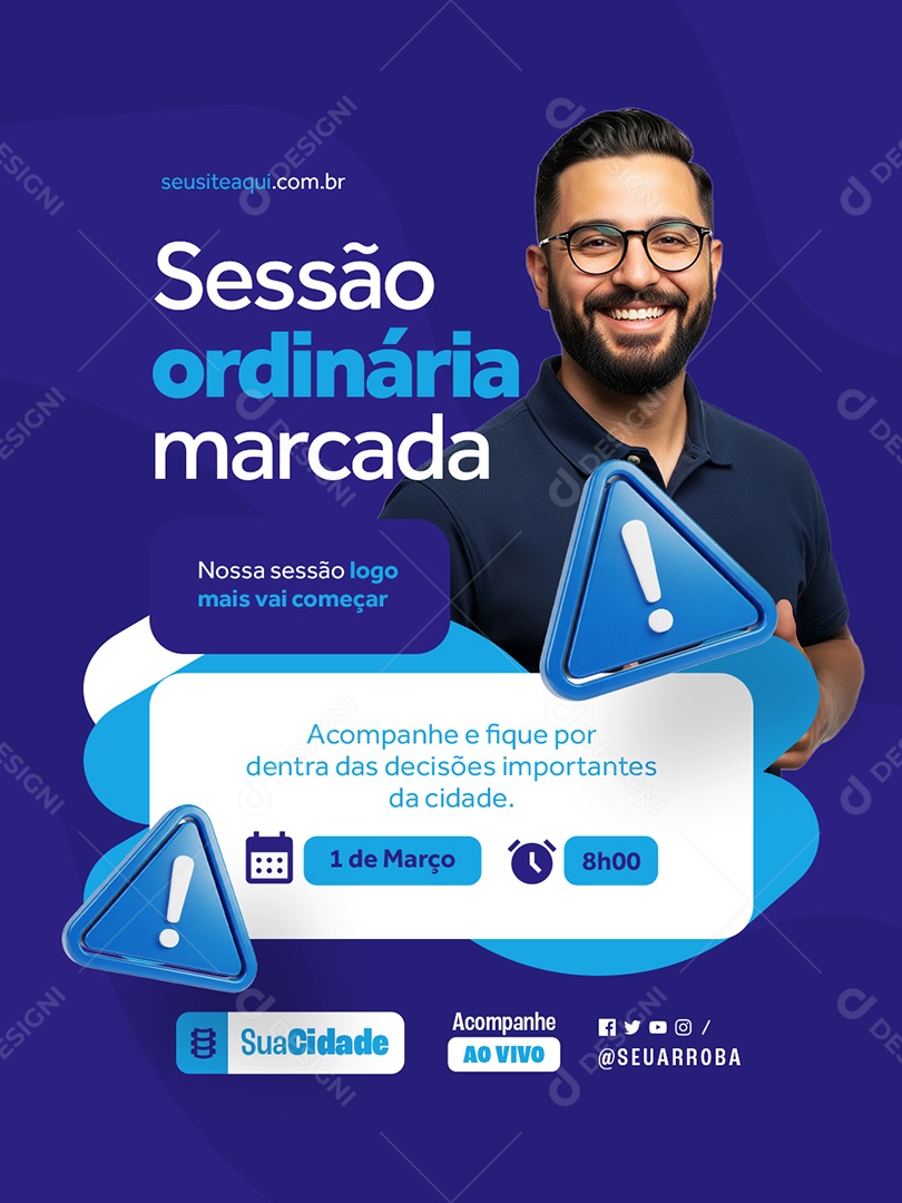 Sessão Ordinária Marcada Nossa Sessão Social Media PSD Editável