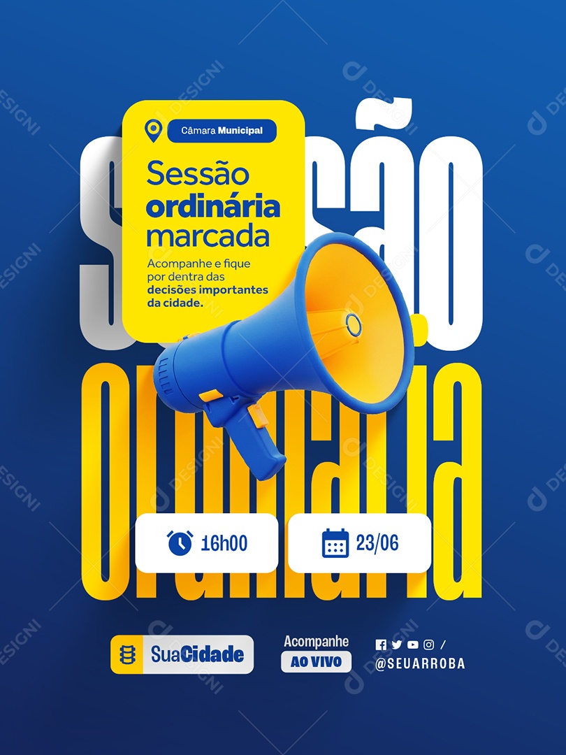 Social Media Sessão Ordinária Marcada Social Media PSD Editável