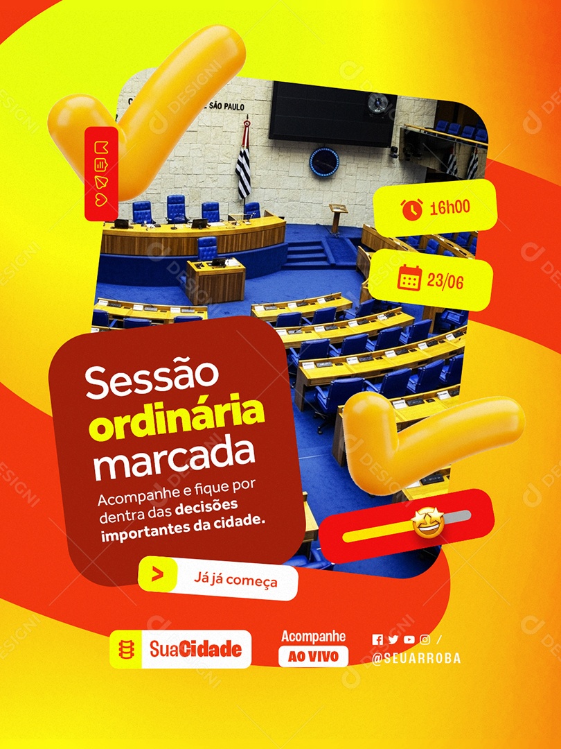 Sessão Ordinária Marcada Social Media PSD Editável