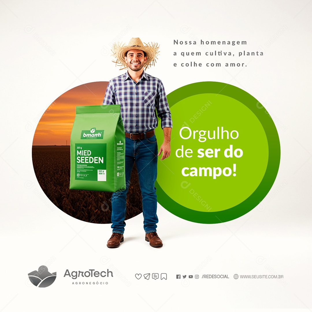 Agropecuária Orgulho de Ser do Campo Social Media PSD Editável