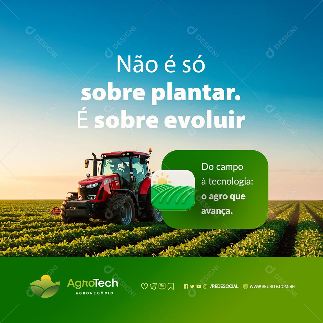 Agropecuária Não é Só Sobre Plantar Social Media PSD Editável