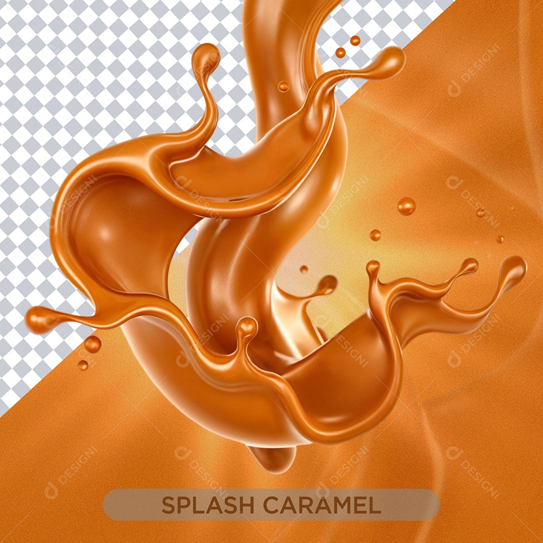 Splash de Caramelo Elemento 3D Para Composição PSD