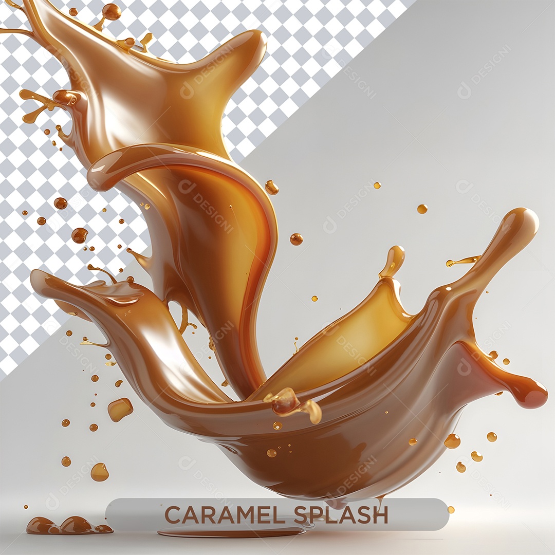 Splash de Caramelo Elemento 3D Para Composição PSD