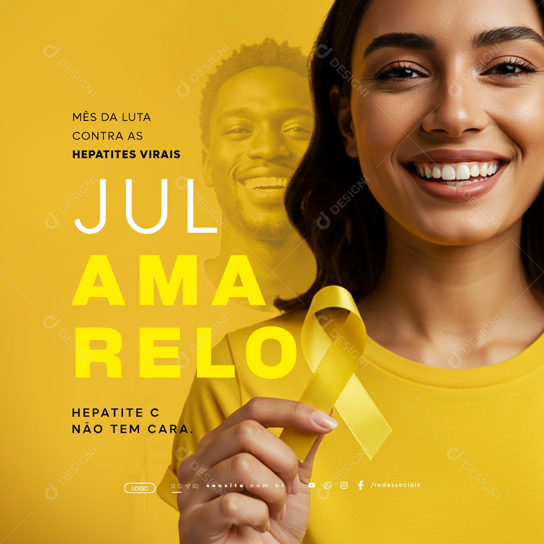 Julho Amarelo Mês Da Luta Contra As Hepatites Virais Social Media PSD Editável