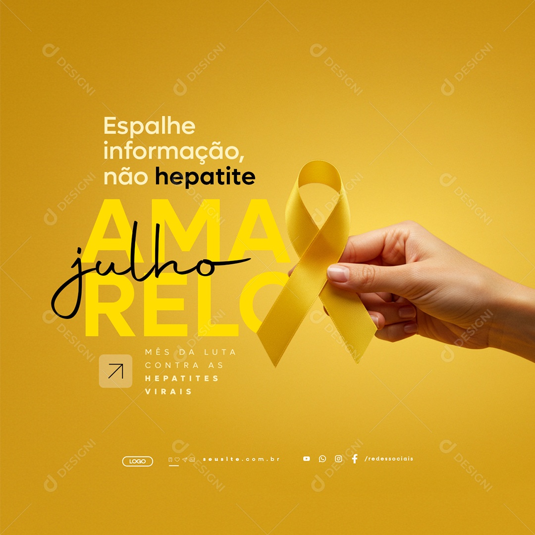 Julho Amarelo Mês Da Luta Contra As Hepatites Virais Social Media PSD Editável
