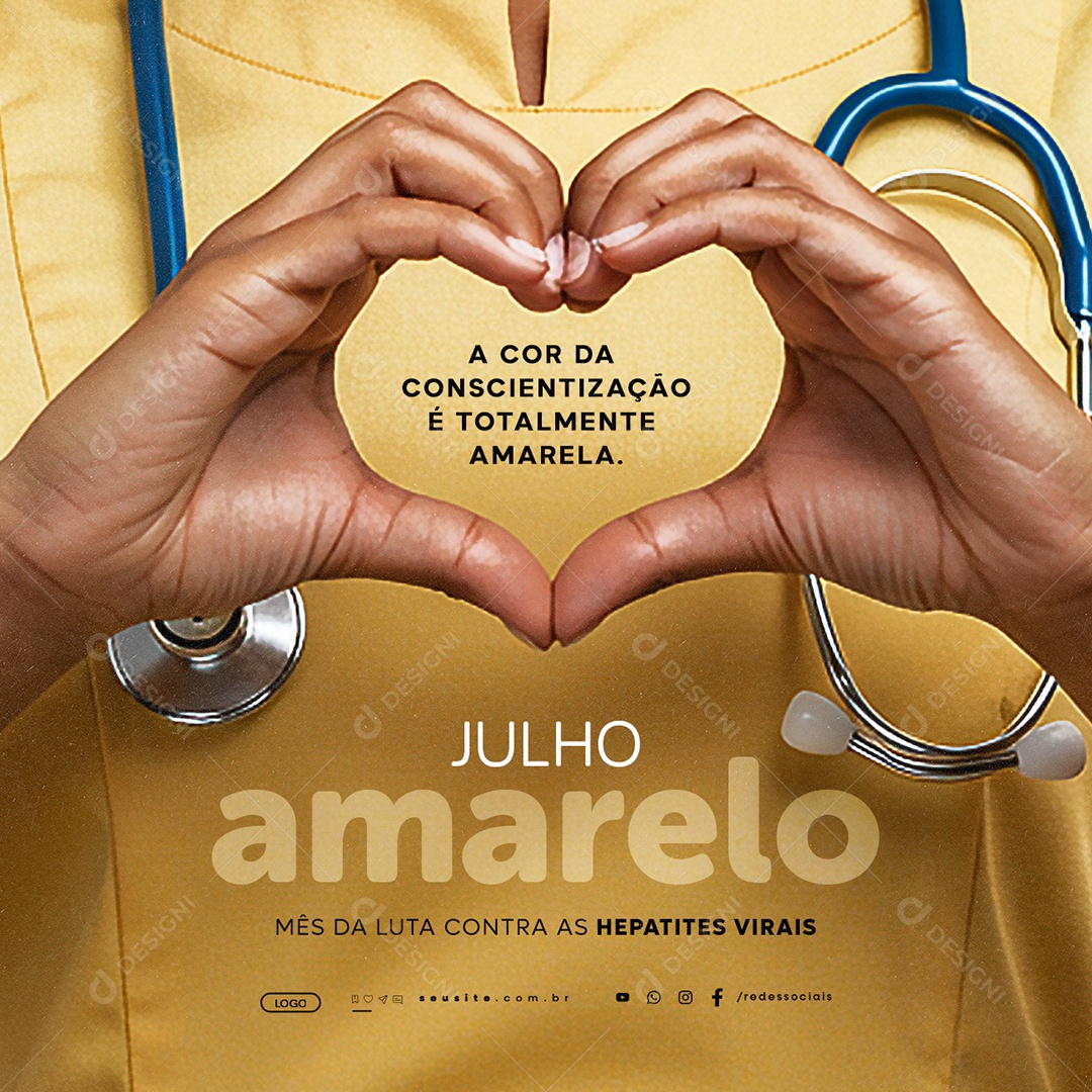 Julho Amarelo Mês Da Luta Contra As Hepatites Virais Social Media PSD Editável