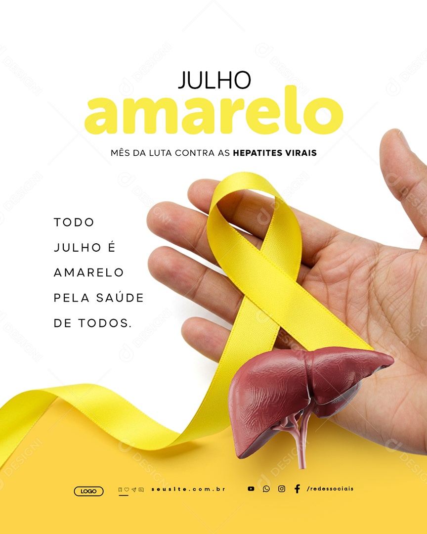 Julho Amarelo Mês Da Luta Contra As Hepatites Virais Social Media PSD Editável