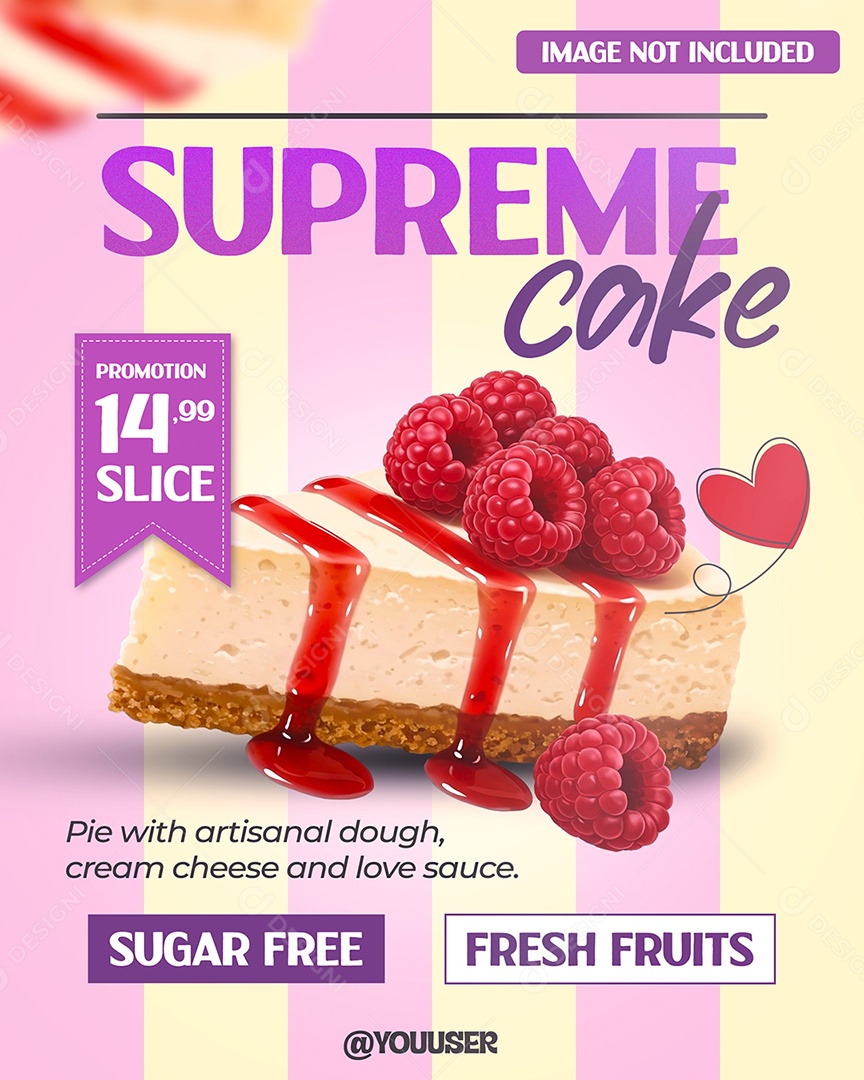 Doceria Supreme Cake Social Media PSD Editável
