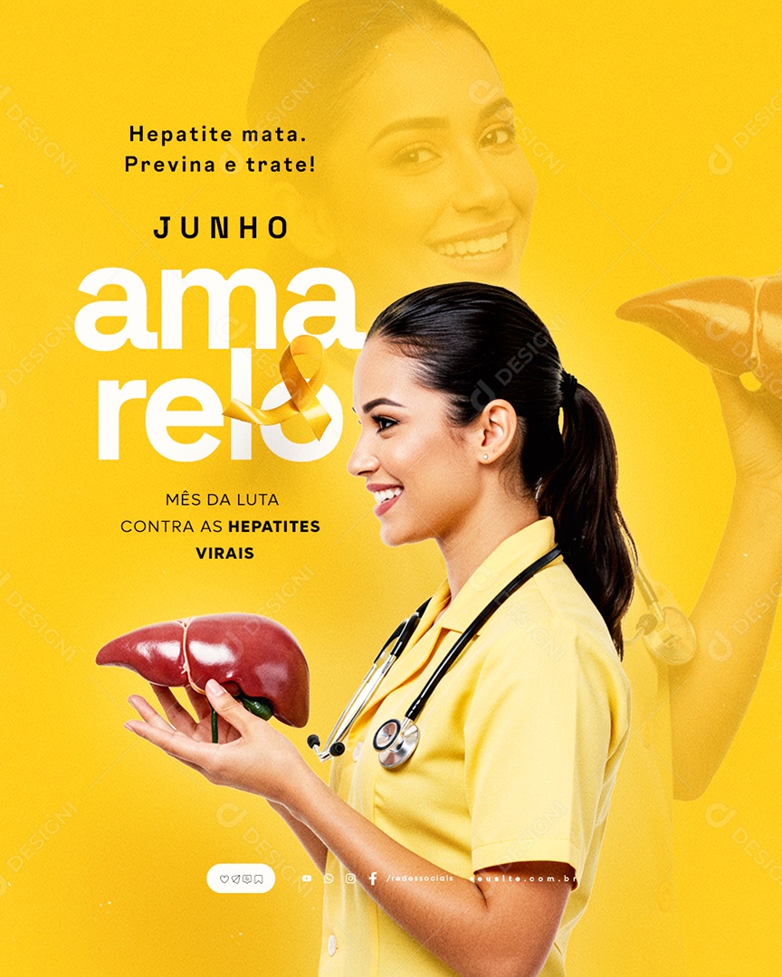 Julho Amarelo Mês Da Luta Contra As Hepatites Virais Social Media PSD Editável