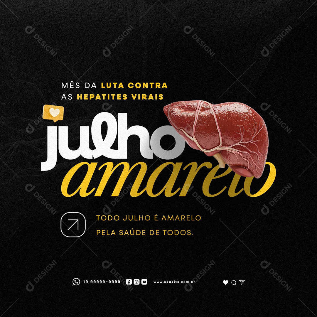 Julho Amarelo Mês Da Luta Contra As Hepatites Virais Social Media PSD Editável