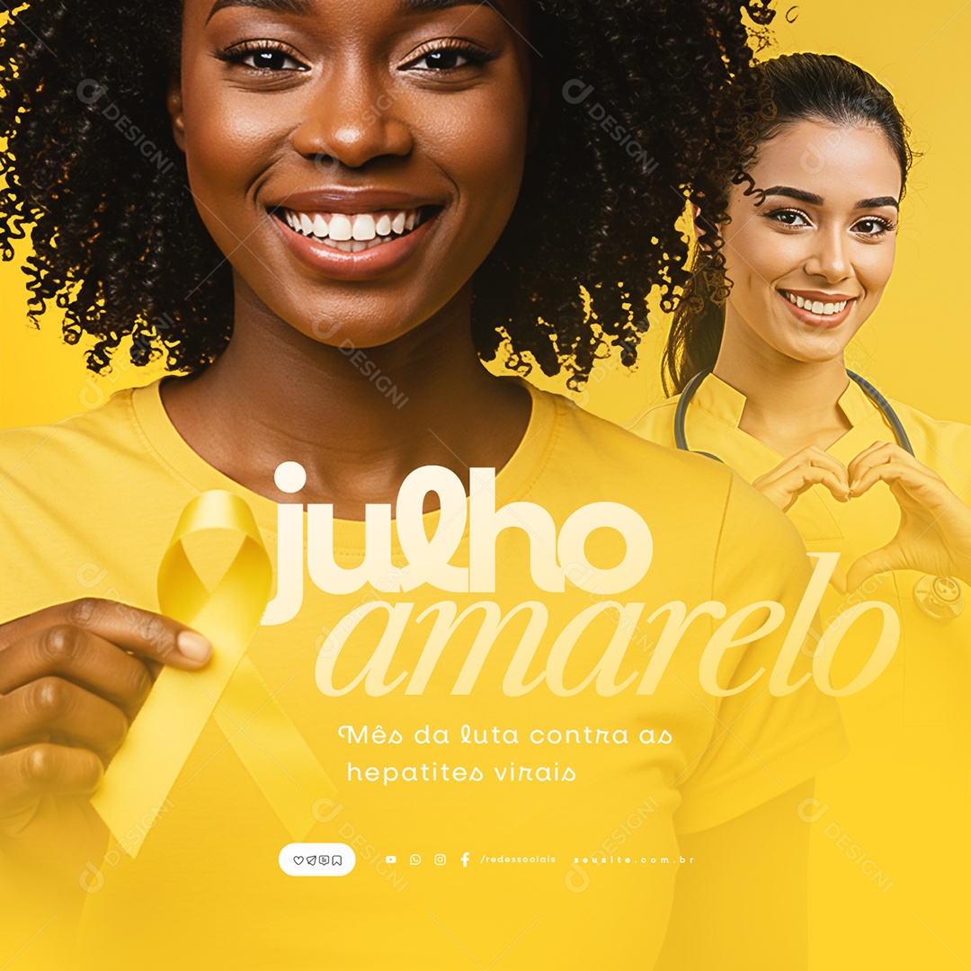 Julho Amarelo Mês Da Luta Contra As Hepatites Virais Social Media PSD Editável