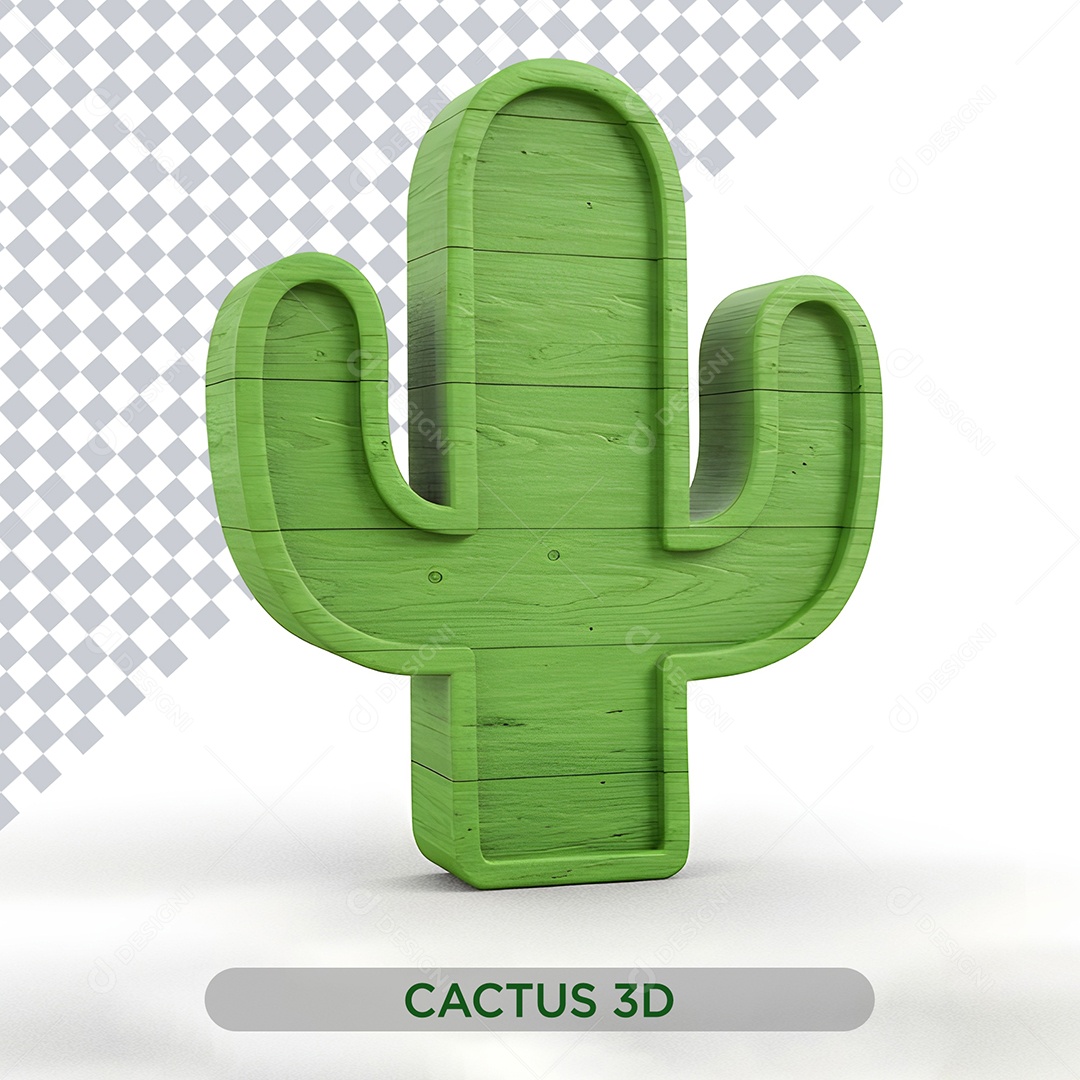 Cacto Elemento 3D Para Composição PSD