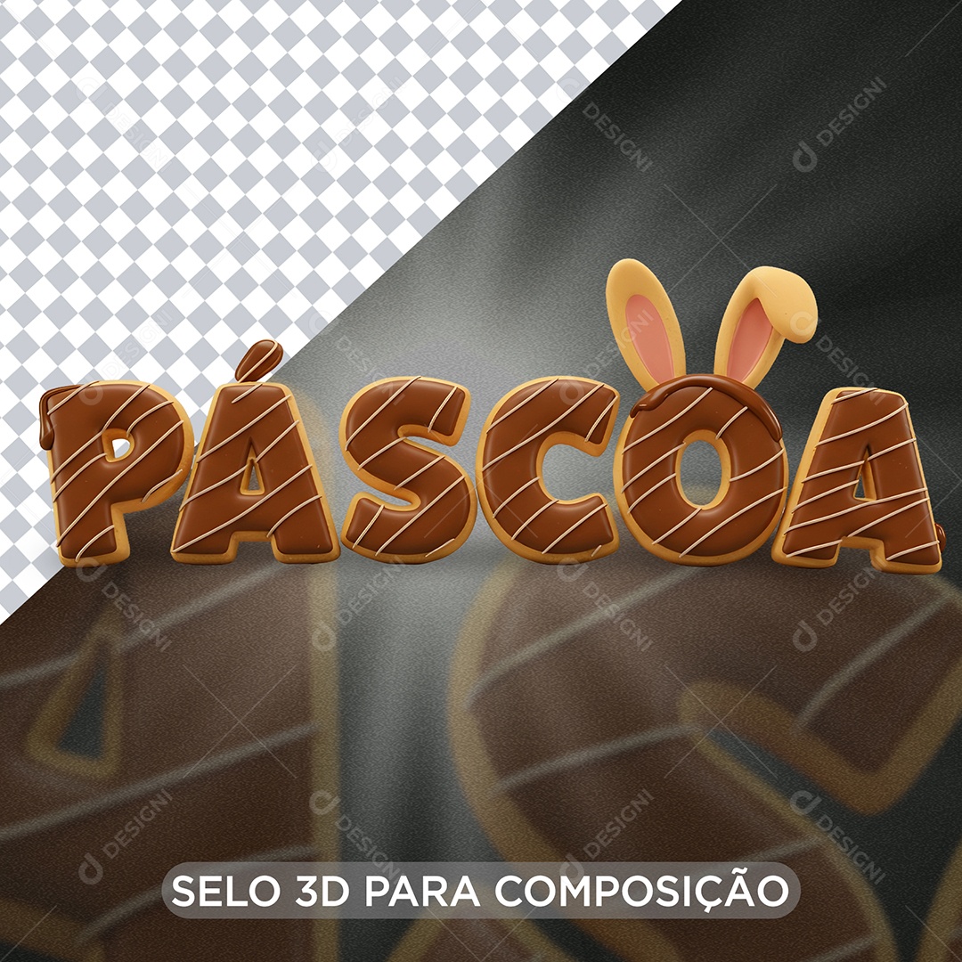 Pascoa selo 3D Para Composição PSD