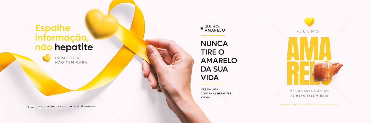 Carrossel Julho Amarelo Mês Da Luta Contra As Hepatites Virais Social Media PSD Editável
