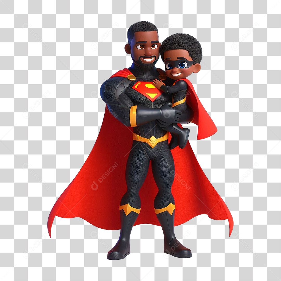 Super Pai Dia dos Pais Pai com Filho PNG Transparente