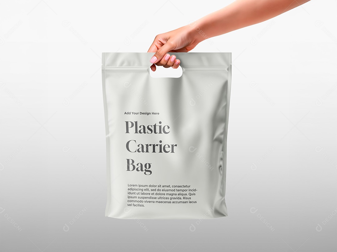 Mão Segurando Uma Sacola Mockup PSD Editável