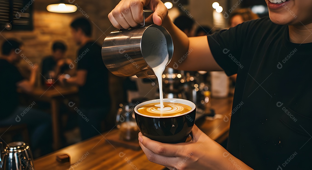 Retrato realista homem jovem servindo bebida