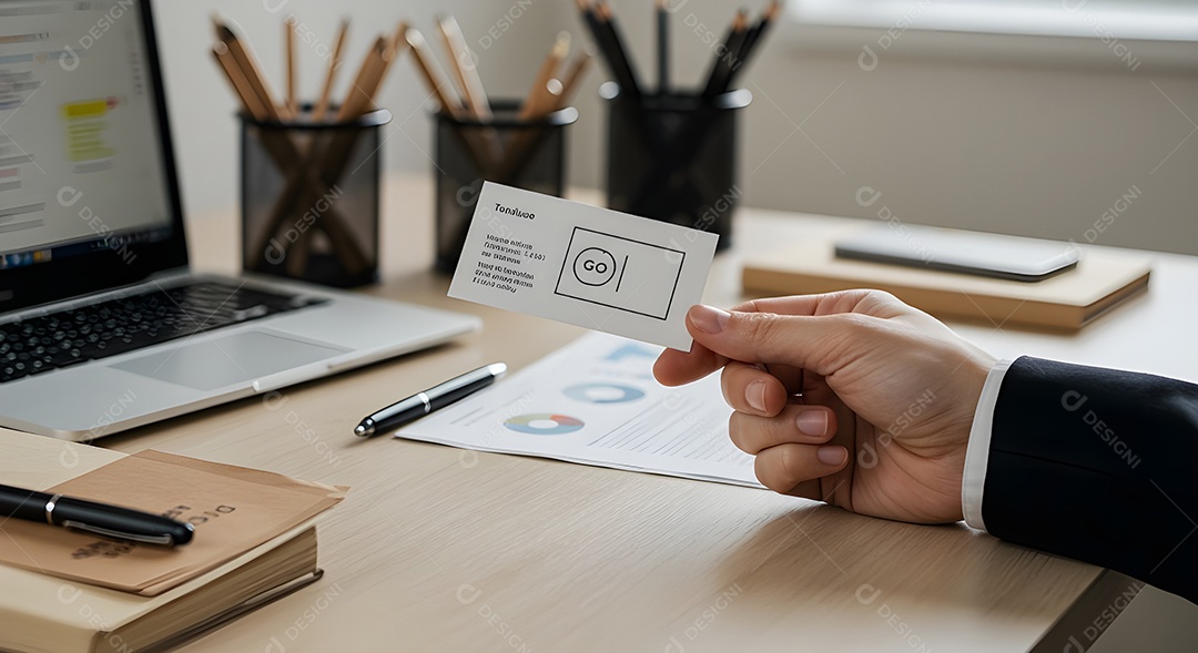 Homem jovem empresário mexendo em seu notebook