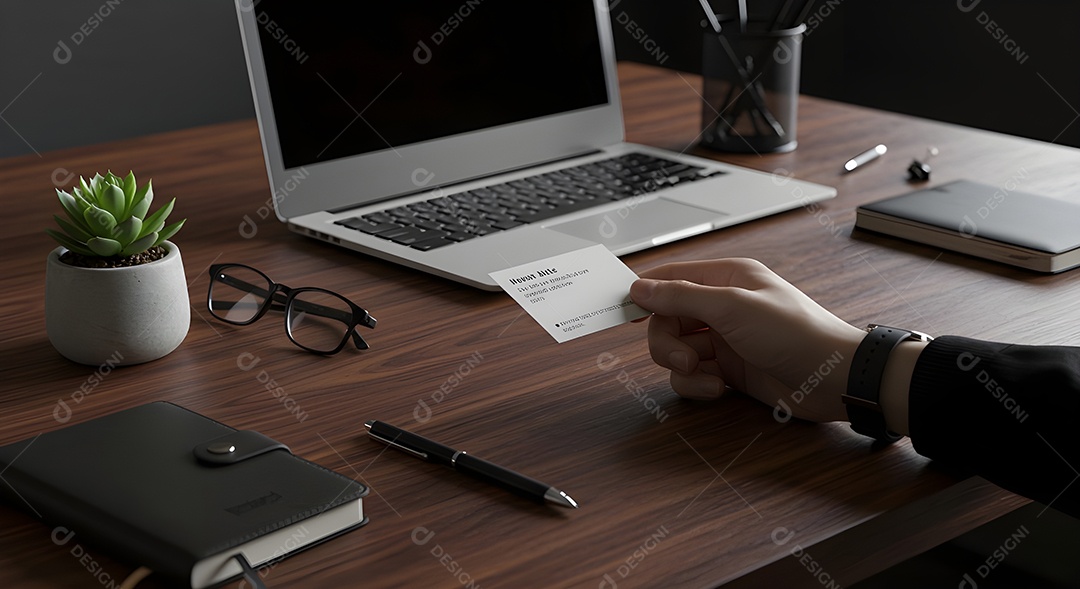 Homem jovem empresário mexendo em seu notebook