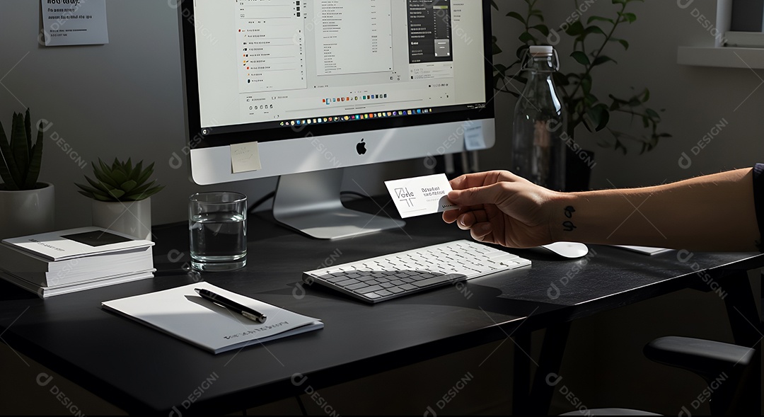 Homem jovem empresário mexendo em seu notebook