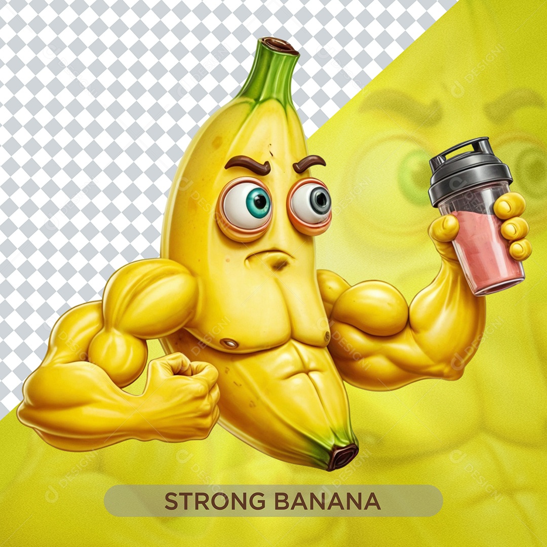 Banana Elemento 3D Para Comosição PSD