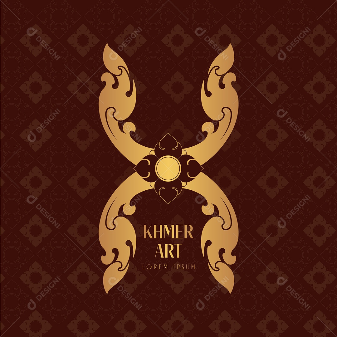 Arte Tradicional do Camboja Khmer Ilustração Vetor EPS